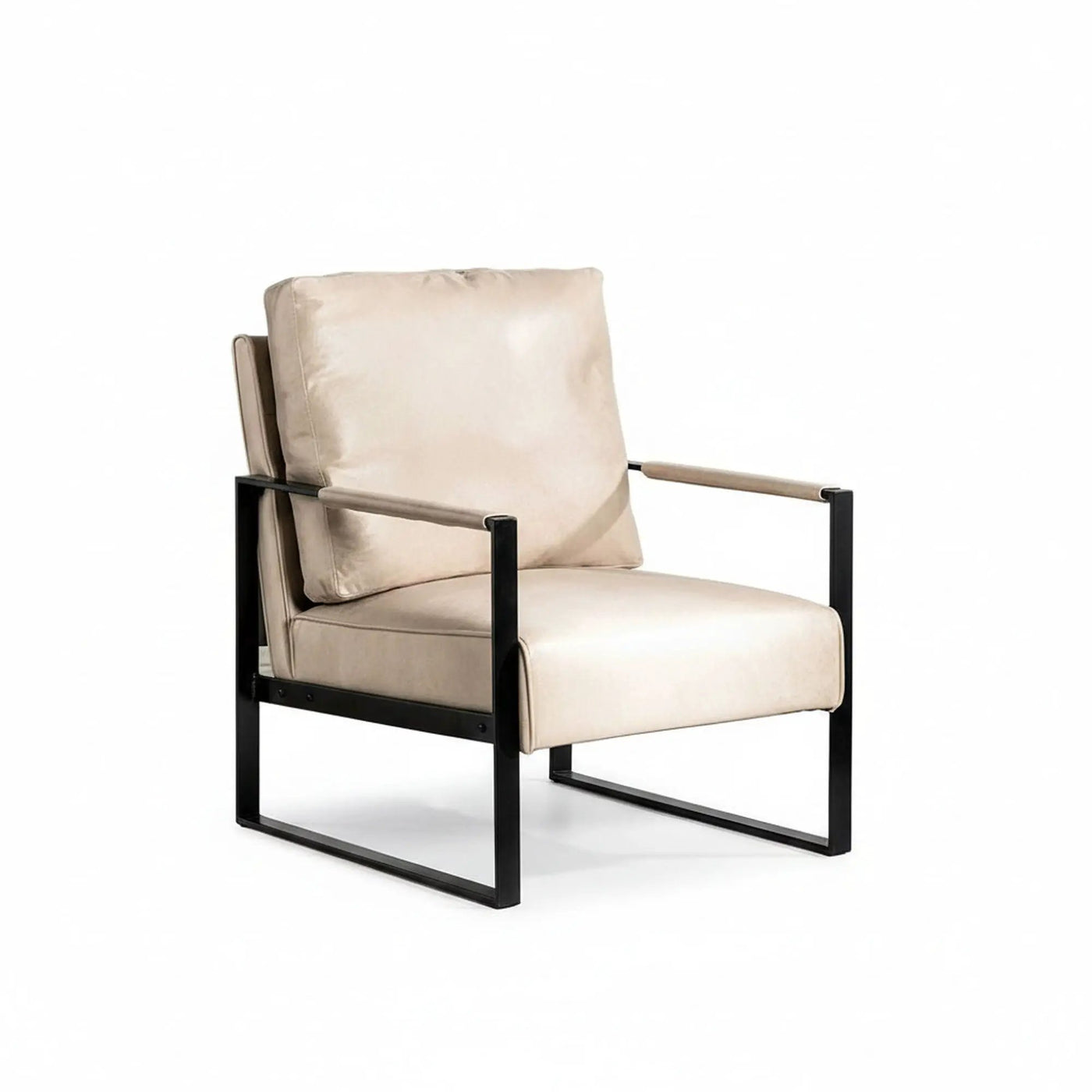 Classic Mid Century Modern Accent Chair With Durable Square Metal Frame, Armchair by HouseOfZazla