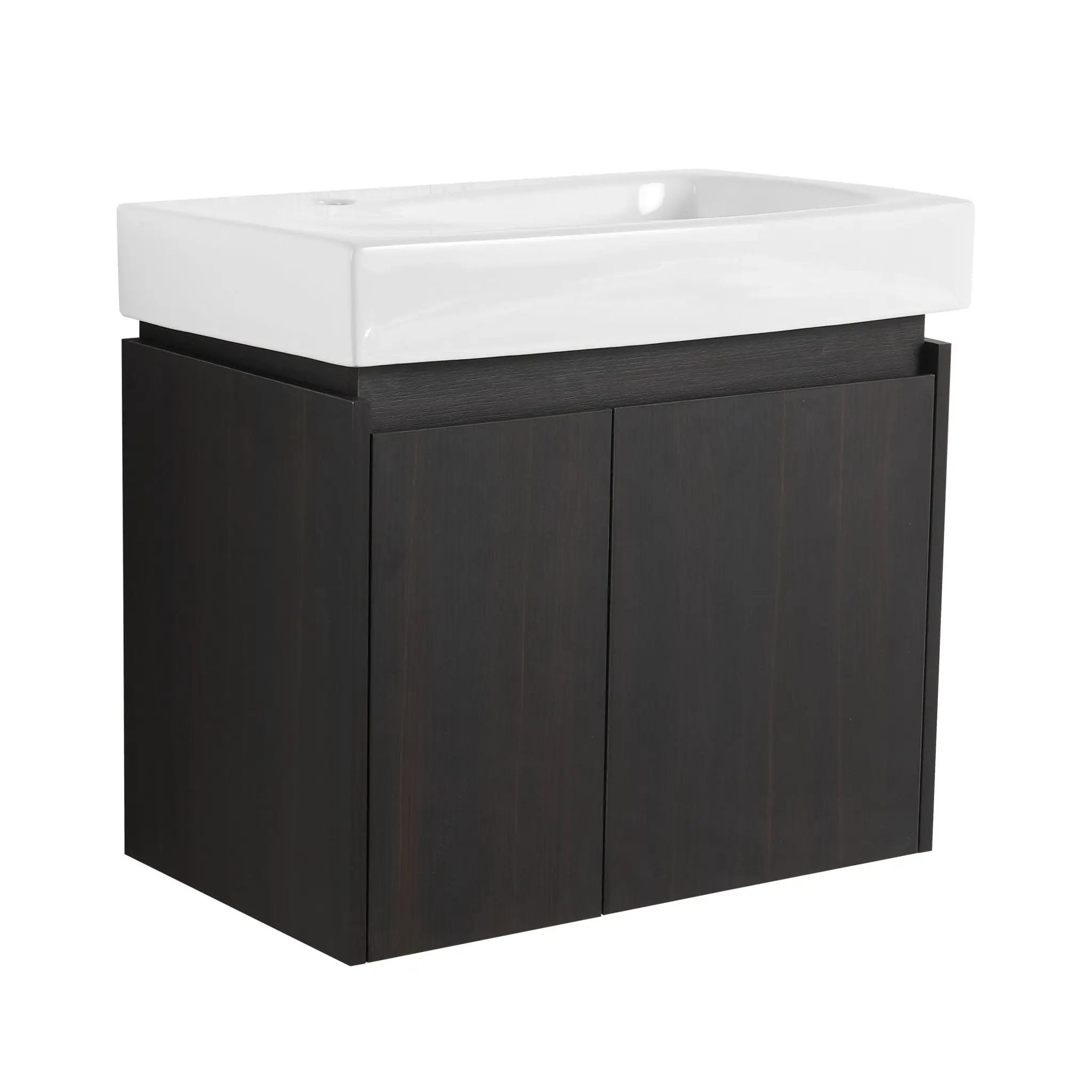 Modern Bathroom Vanity With Ceramic Basin, Wall Mounted Floating Sink Combo, Storage Cabinet by Unique Piece Furniture