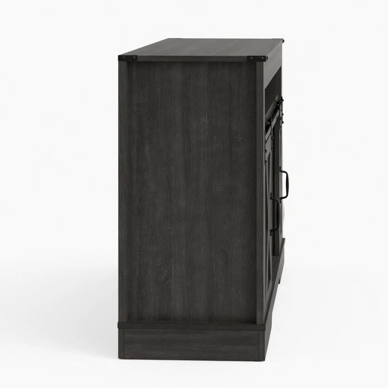 Farmhouse TV Stand With Sliding Barn Doors & Adjustable Storage by HouseOfZazla