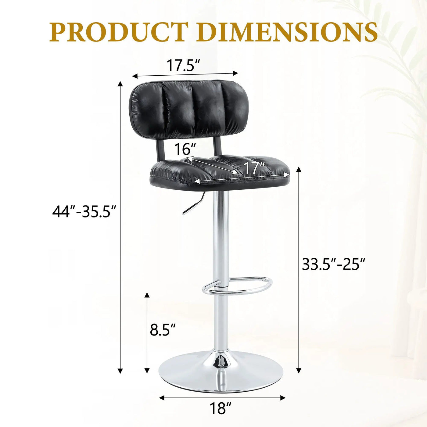 Adjustable Height Bar Stools With Footrest for Kitchen Island (Set of 2) by HouseOfZazla