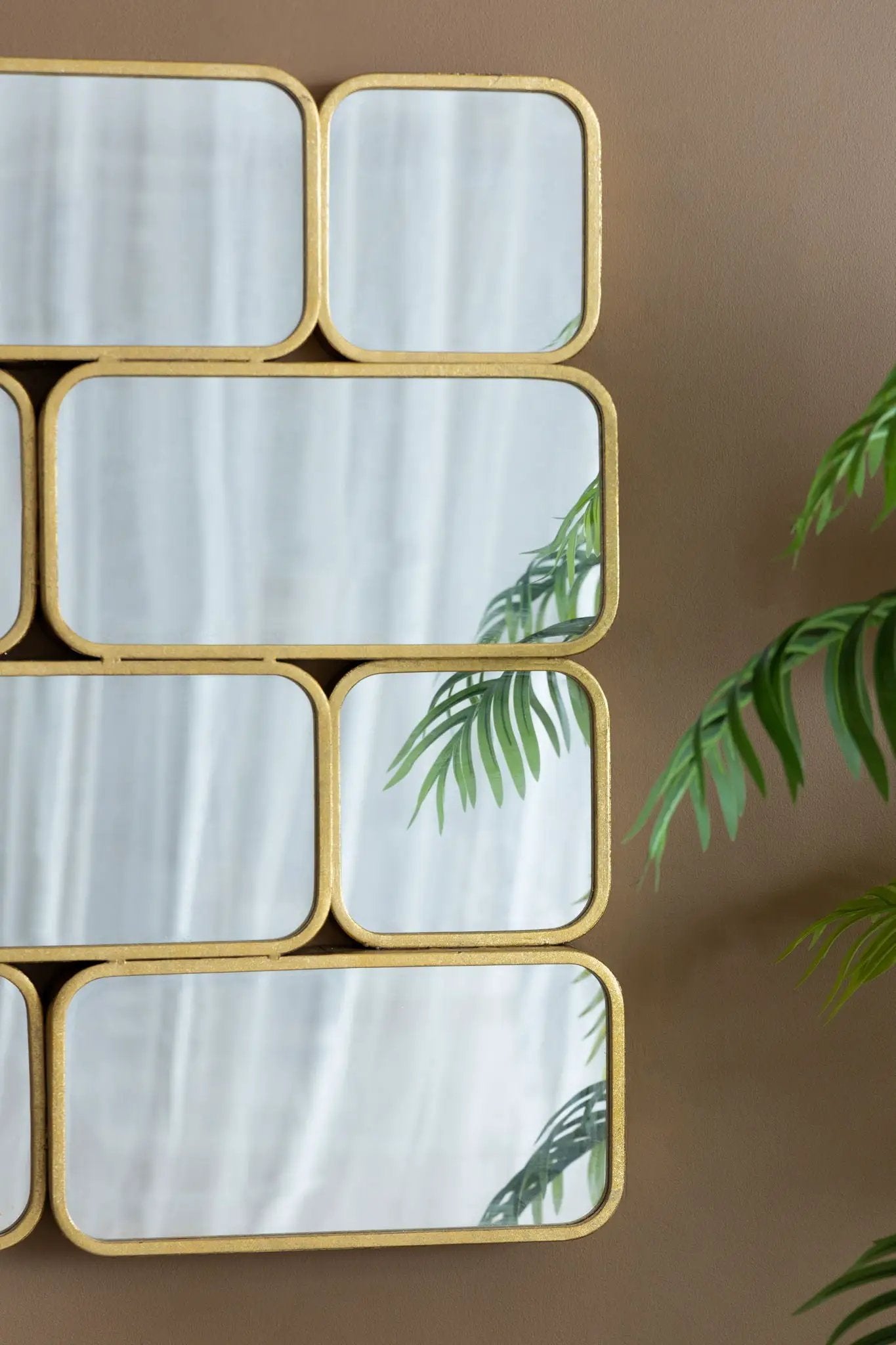 Mirror With en Metal Framed Decorative Rectangle Mirror For Bedroom Dressing Room, Hallway Or Living Spac - Gold by Unique Piece Furniture