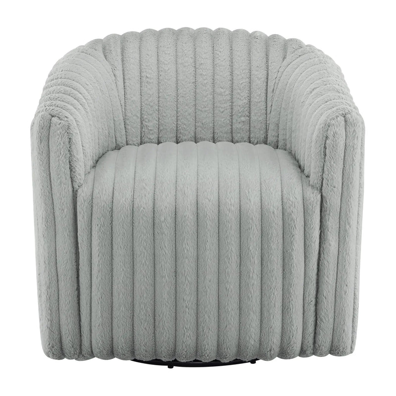 Alexa - Barrel Swivel Chair - Gray by HouseOfZazla