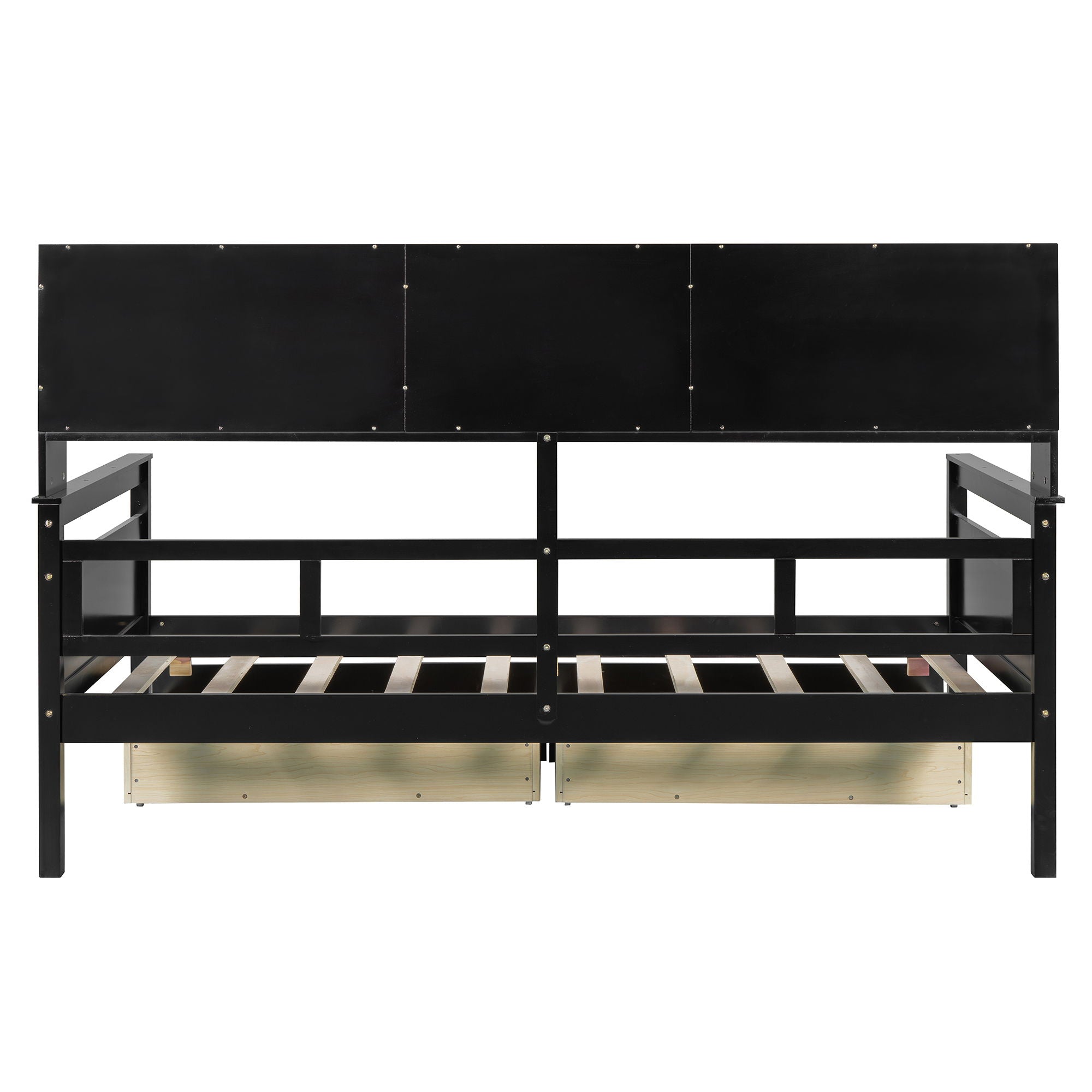 Daybed, Slat Support, With Bedside Shelves And 2 Drawers by HouseOfZazla