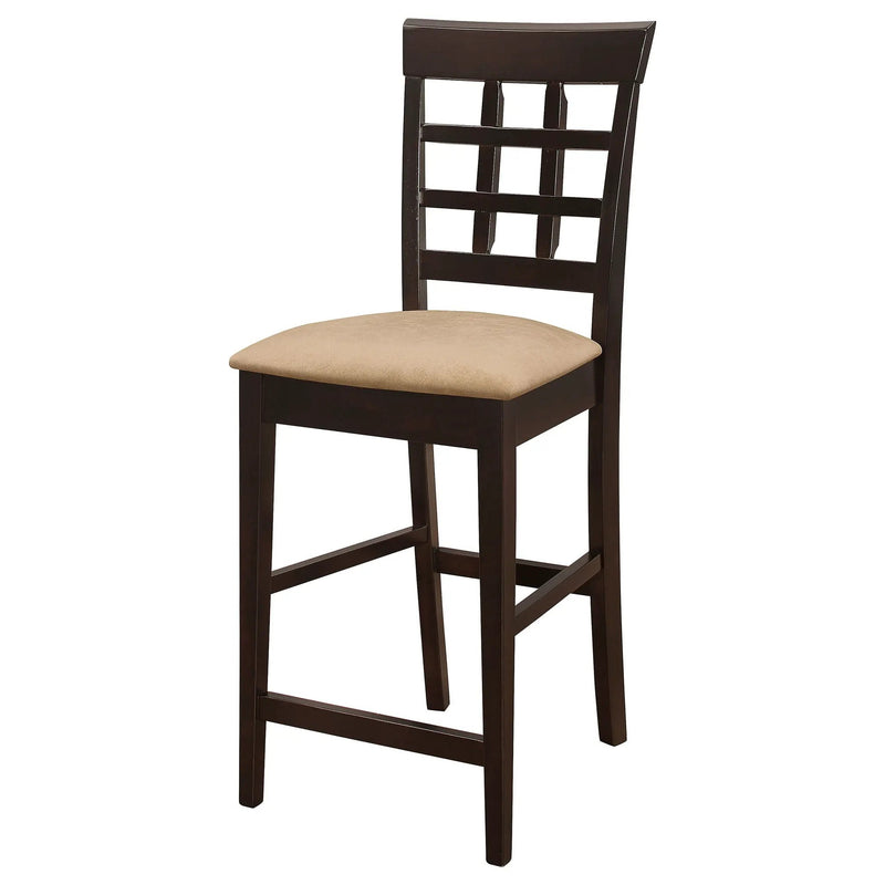 Gabriel Lattice Back Counter Chair Cappuccino (Set of 2) by Unique Piece Furniture