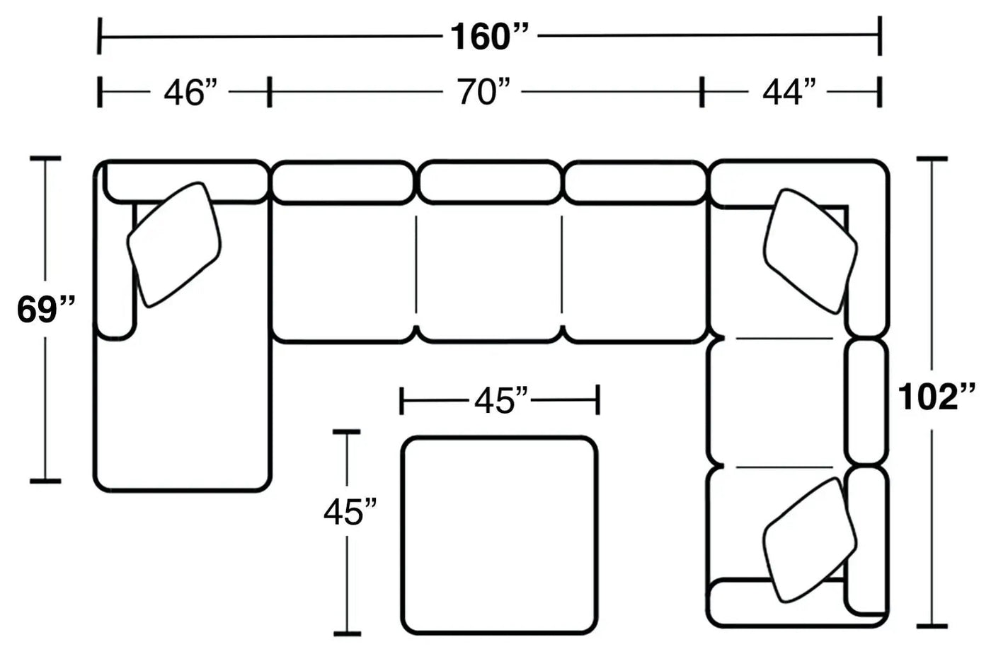 Royce - Sectional With Cocktail Ottoman by Unique Piece Furniture