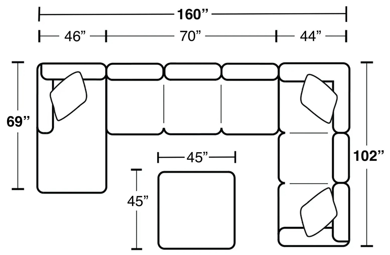 Royce - Sectional With Cocktail Ottoman by Unique Piece Furniture