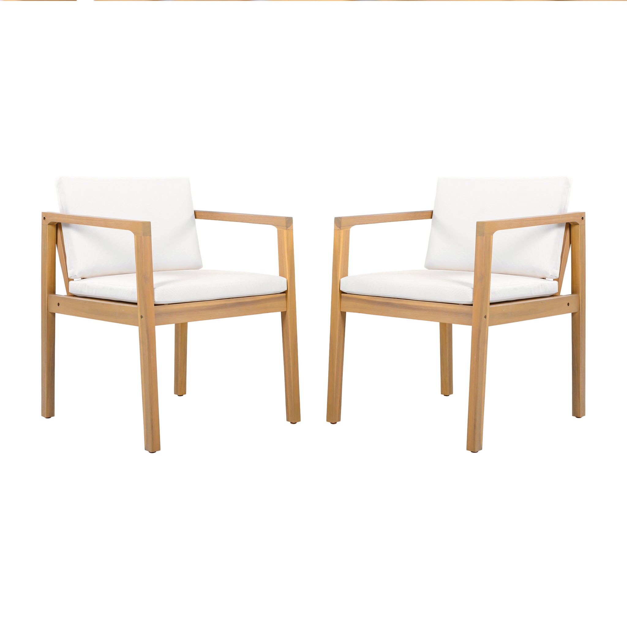 Outdoor Dining Chairs (Set of 2) with Acacia Wood Frame by HouseOfZazla