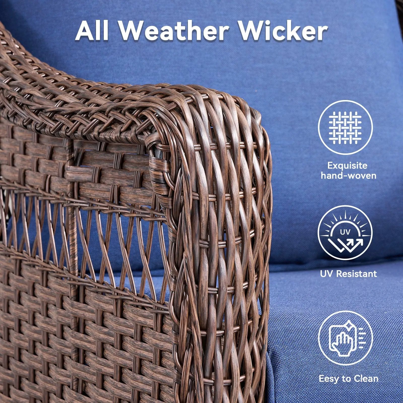 Outdoor Swivel Rocking Wicker Chairs Set of 2 by HouseOfZazla