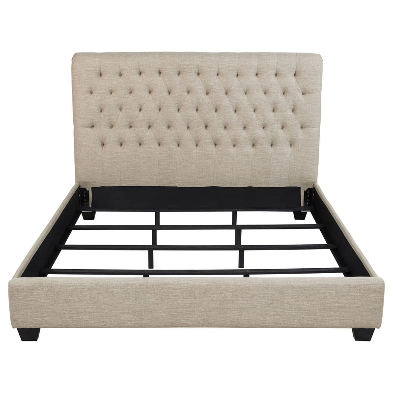 Chloe Upholstered California King Panel Bed Oatmeal by Unique Piece Furniture