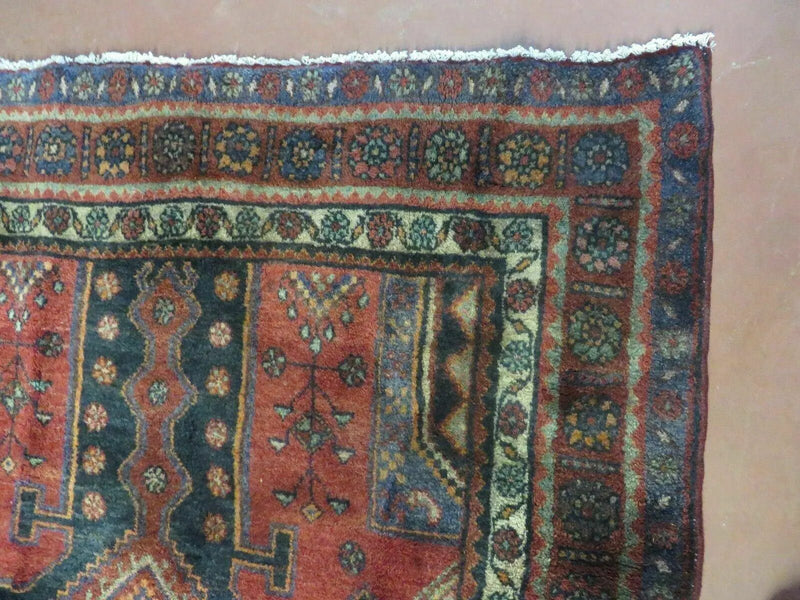 4' X 9' Antique Handmade Turkish Tribal Oriental Geometric Wool Rug # 605 by Jewel Rugs