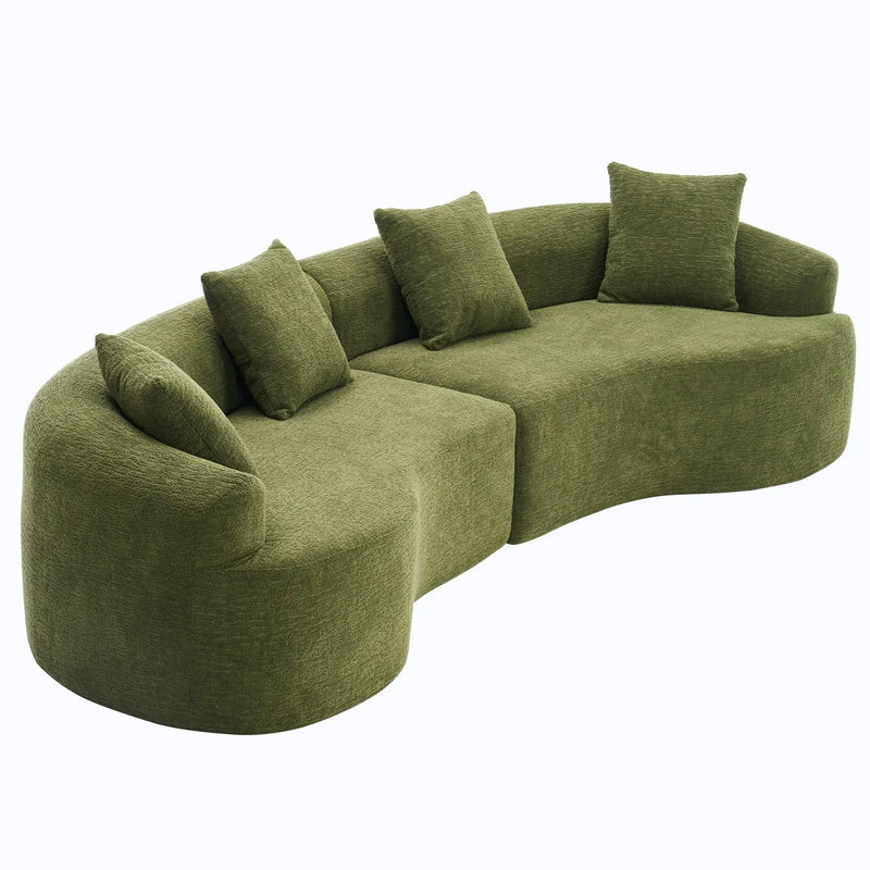 4 Seater Sofa With Fabric, 30D, 60 Hardness Full Sponge, 4 Pillow For Living Room, Home Furniture Sleeper Sectional Sofa For Apartment by Unique Piece Furniture