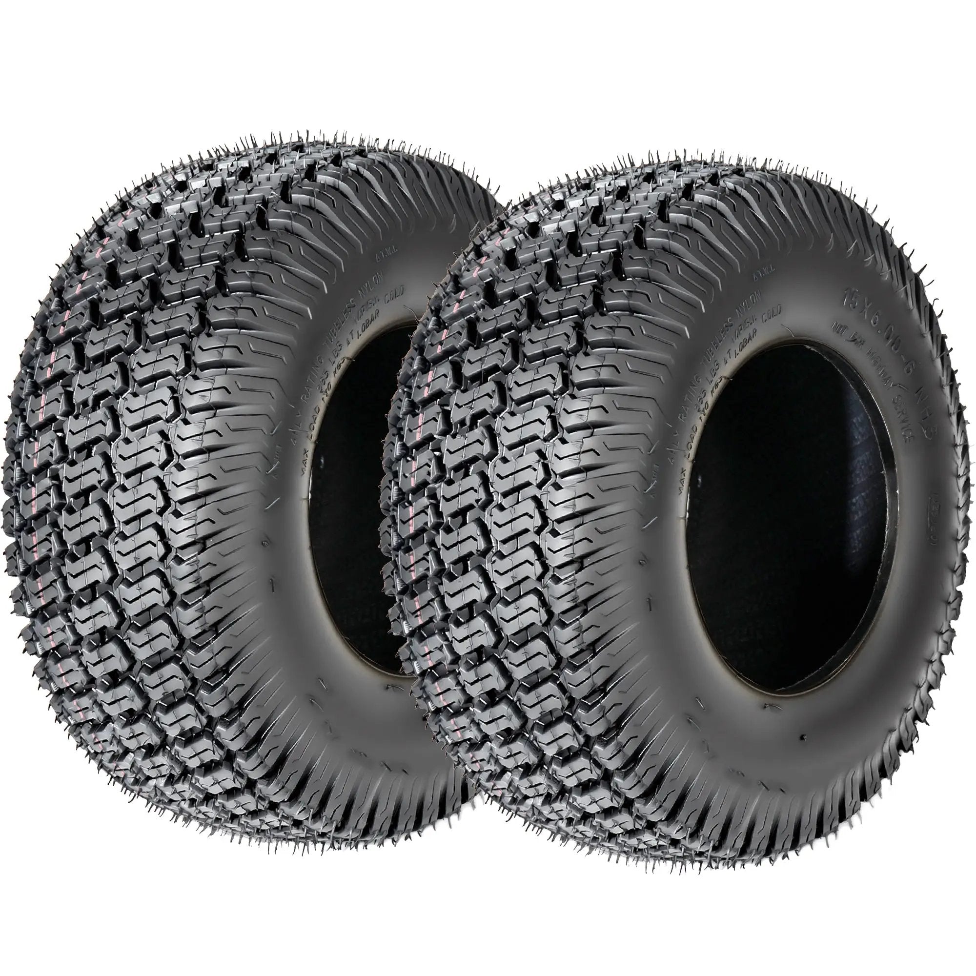Set of 2 15x6.00-6 Lawn Mower Tires by HouseOfZazla