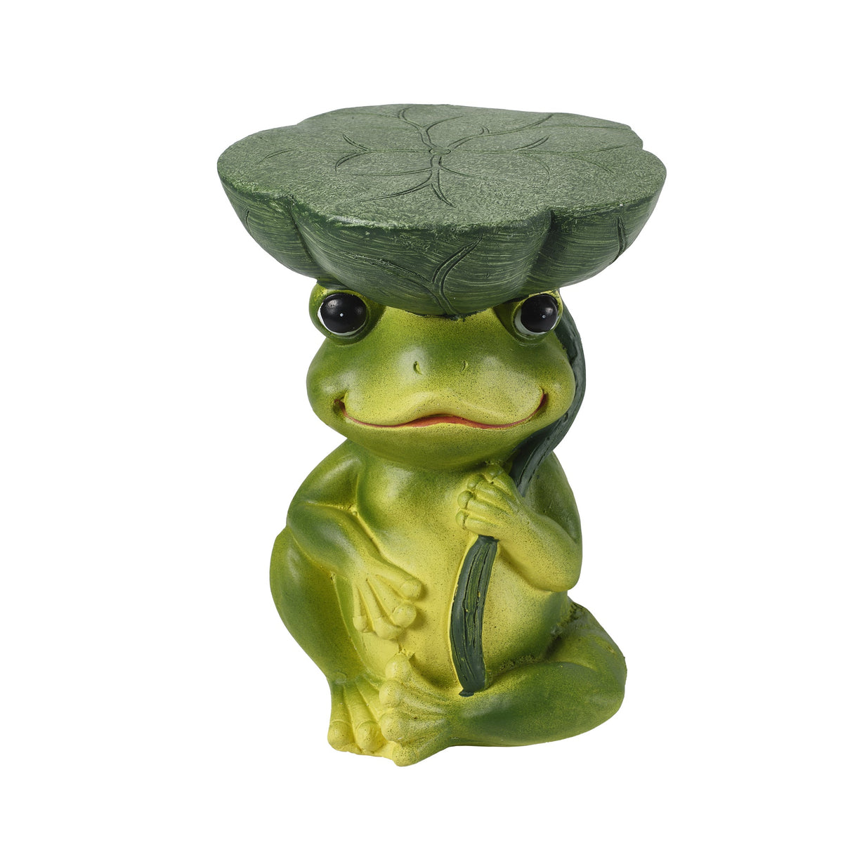 Magnesium Oxide Frog Stool Garden Statue with Lotus Leaf Seat - Outdoor Decor, photo 6 of 9