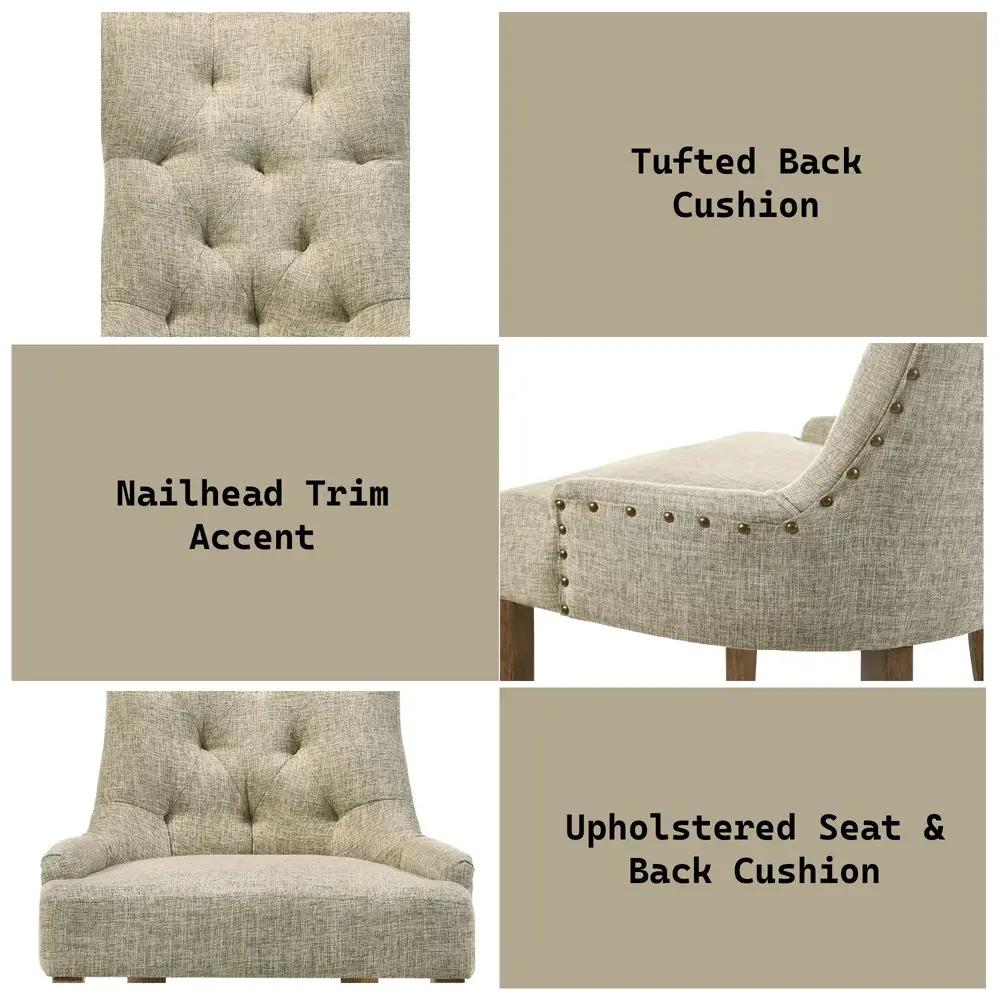 Yotam - Side Chair (Set of 2) - Beige Fabric & Salvaged Oak by Unique Piece Furniture