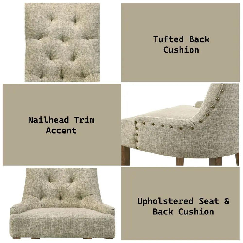 Yotam - Side Chair (Set of 2) - Beige Fabric & Salvaged Oak by Unique Piece Furniture