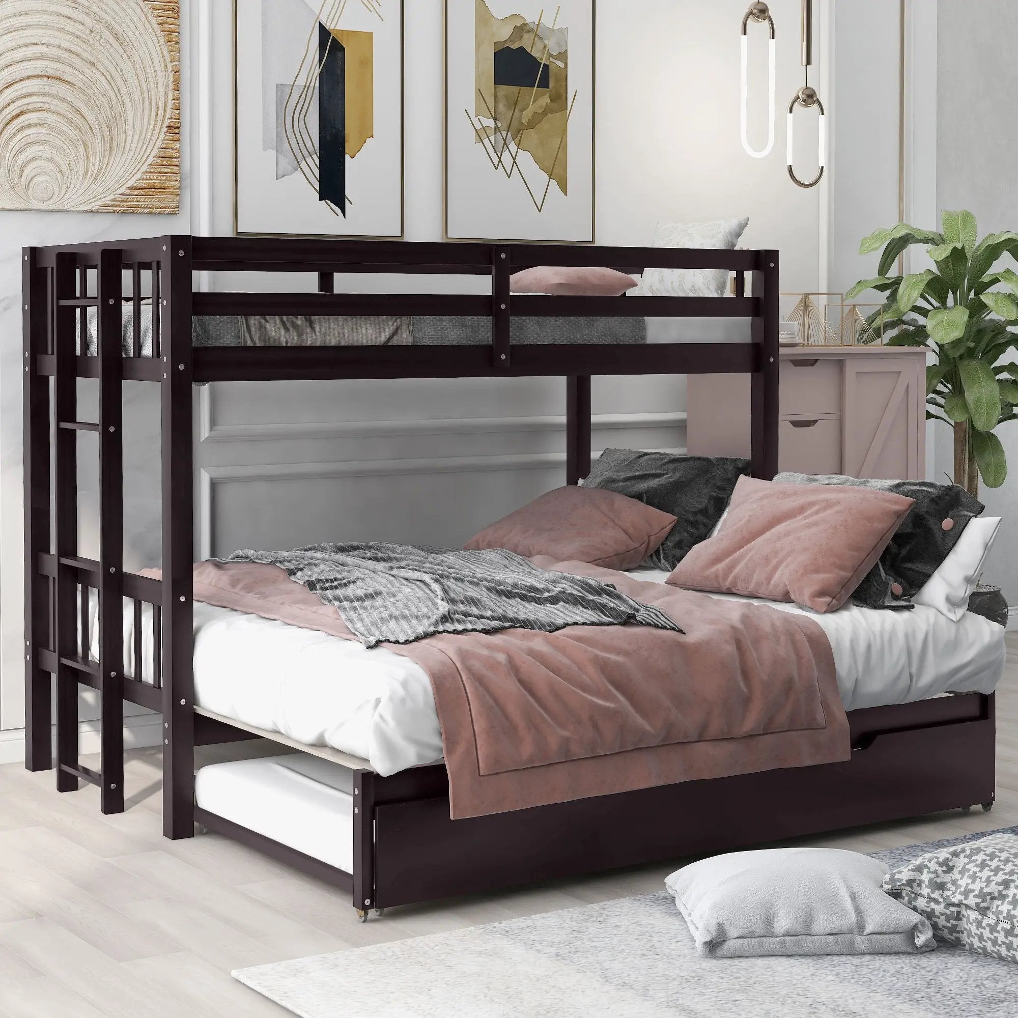 Smooth Mobility Bunk Bed With Trundle by Unique Piece Furniture
