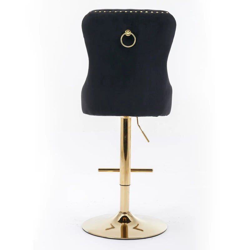 Thick Swivel Barstools Adjusatble Seat Height From 25-33", Modern Upholstered Bar Stools With Backs Comfortable Tufted For Home Pub And Kitchen Island (Set of 2) by Unique Piece Furniture