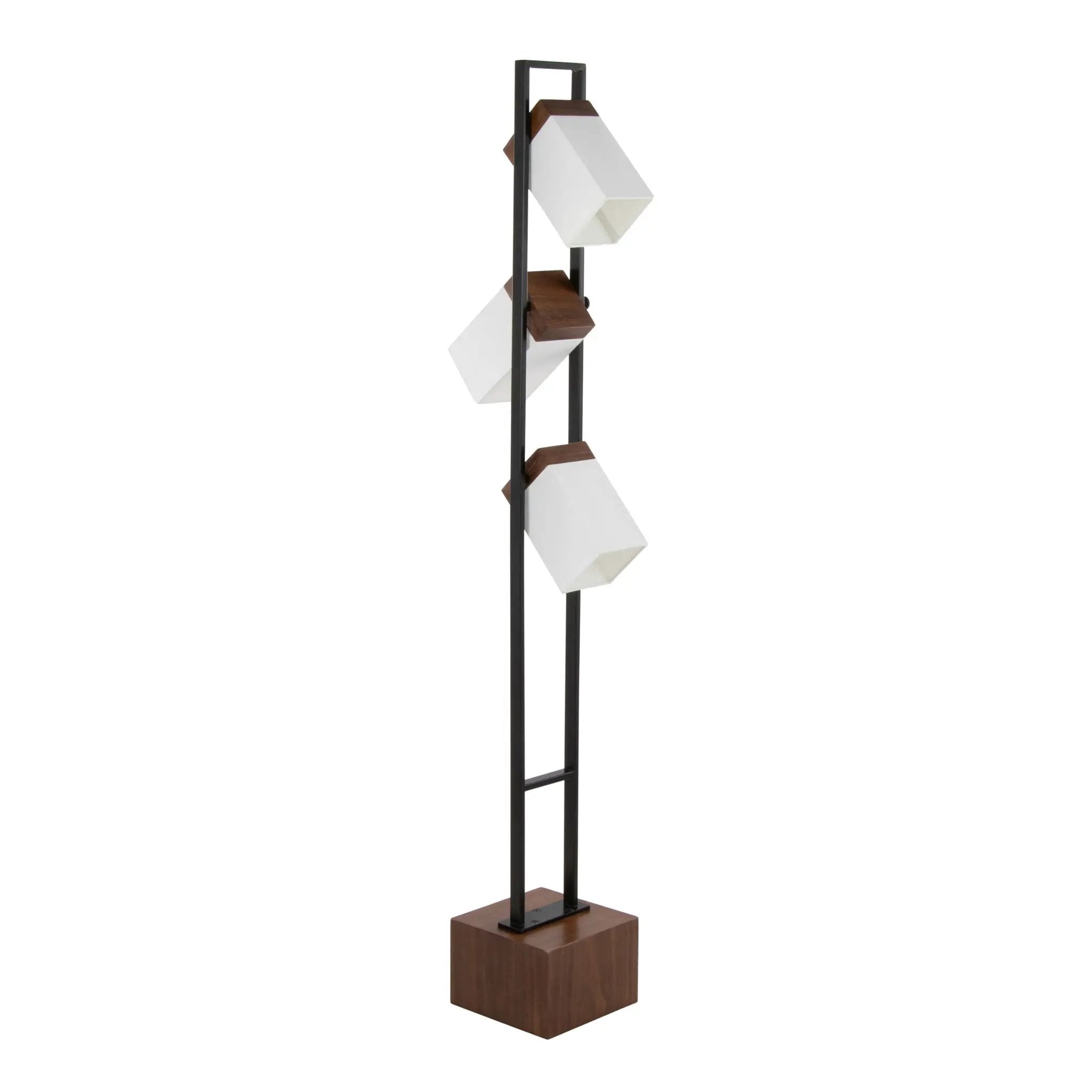 Bento - Contemporary Floor Lamp - Black / Walnut / White by HouseOfZazla