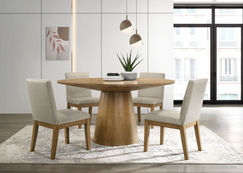 Jasper - Wide Contemporary Round Dining Table Set by HouseOfZazla