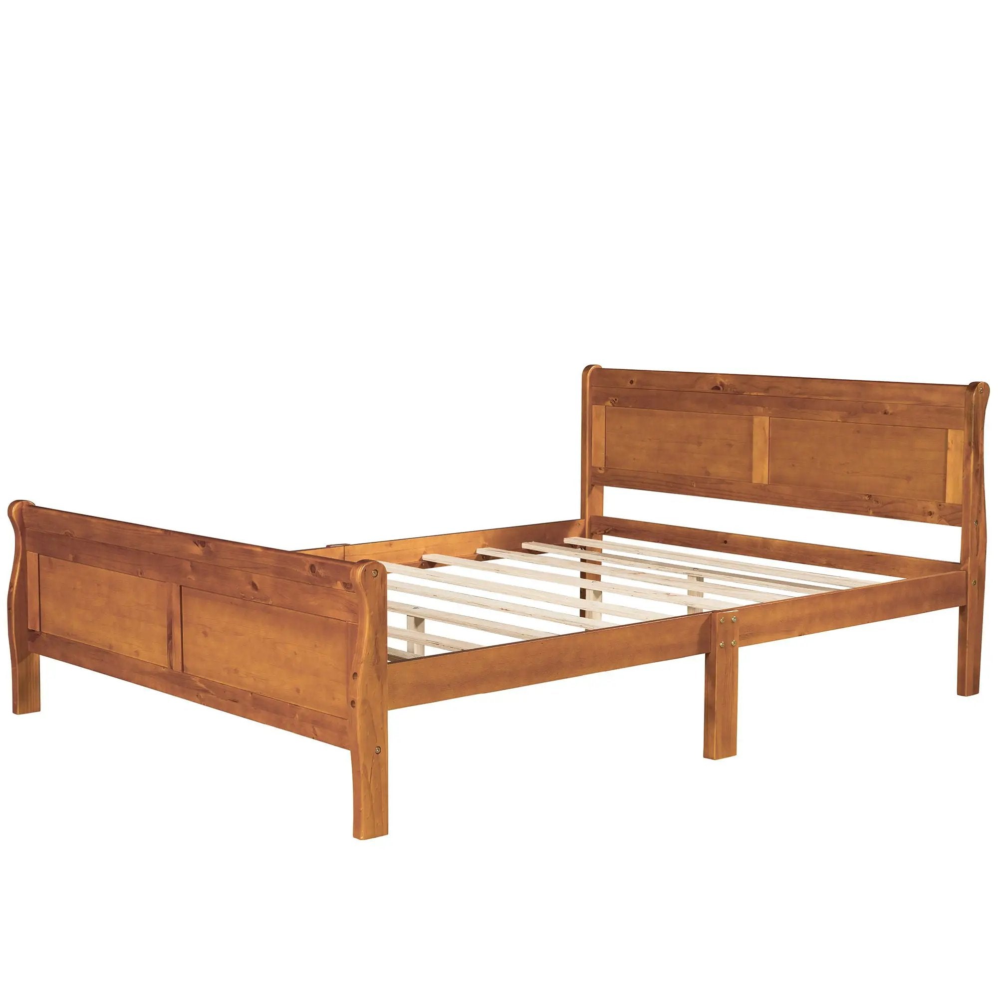 Platform Bed Frame Mattress Foundation Sleigh Bed With Headboard / Footboard / Wood Slat Suppor by HouseOfZazla