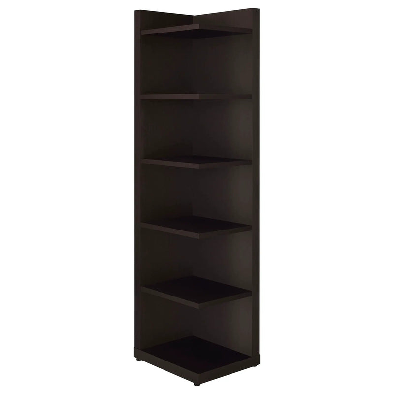 6 Tier Corner Bookcase - Cappuccino by HouseOfZazla
