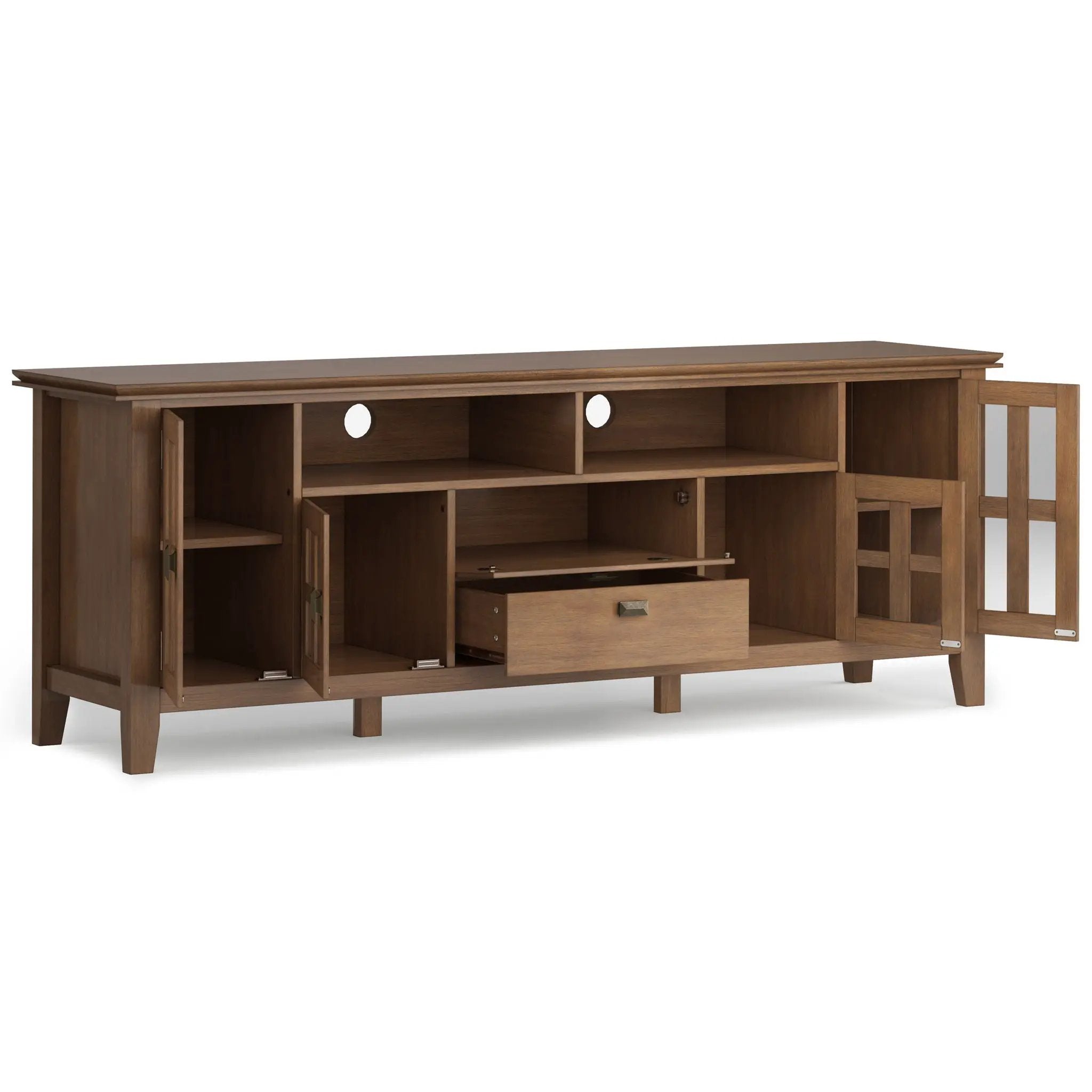 Artisan - TV Media Stand - Rustic Natural Aged Brown by HouseOfZazla