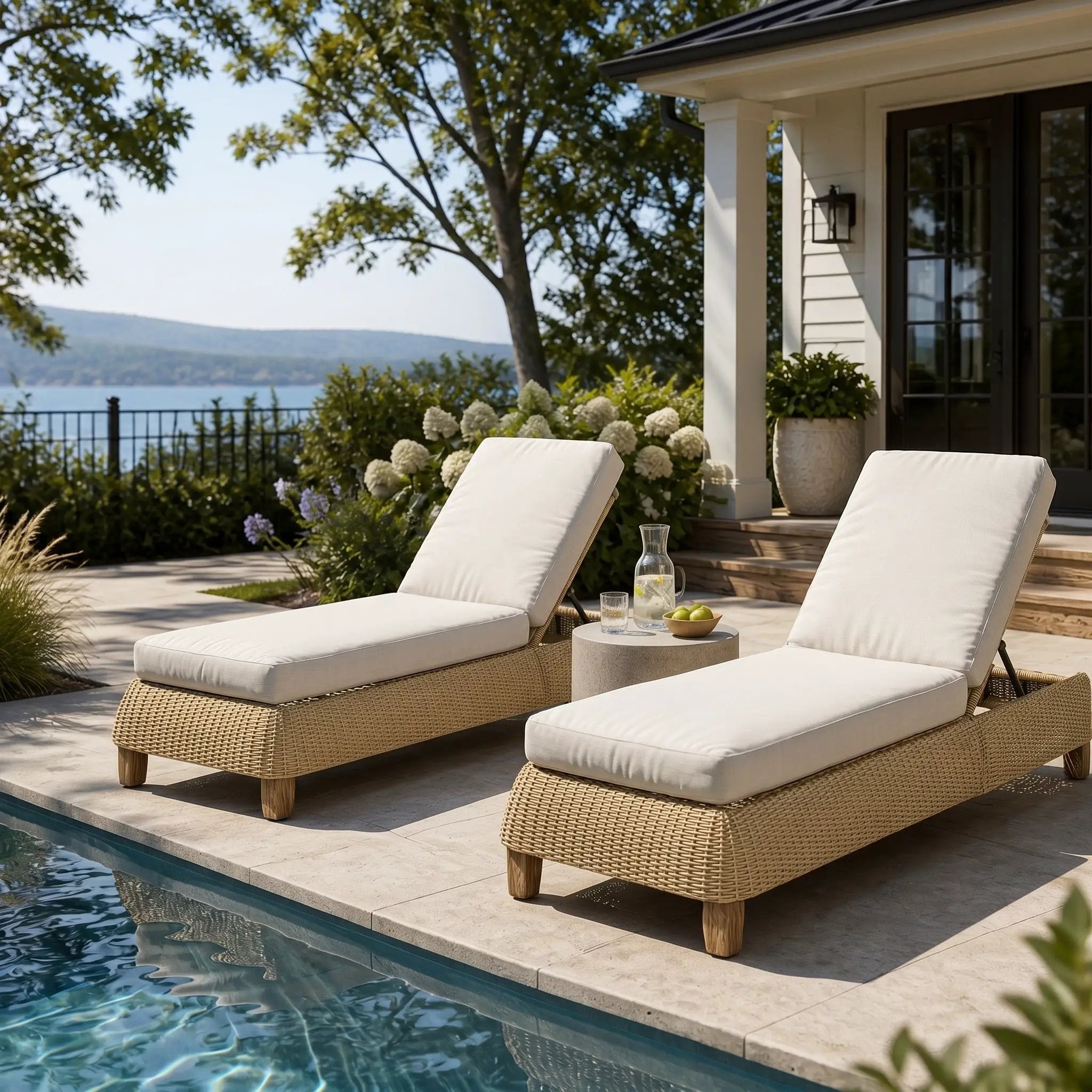 Adjustable Outdoor Wicker Chaise Lounge Chairs Set of 2 by HouseOfZazla