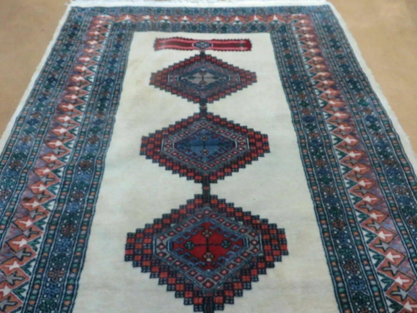 4' X 6' Vintage Handmade Bokhara Turkoman Pakistan Wool Rug Carpet Nice by Jewel Rugs