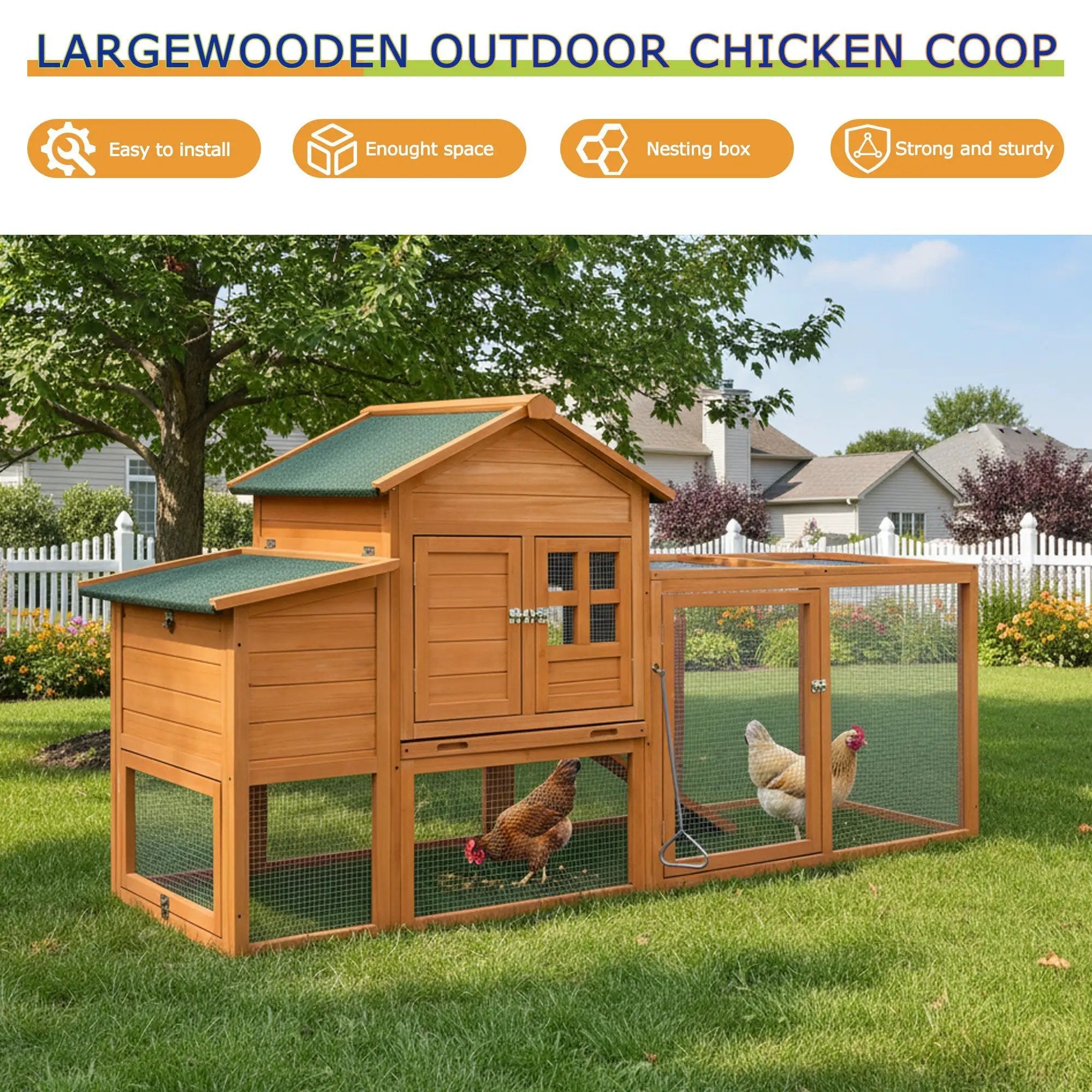 80" Chicken Coop with Nest Box by HouseOfZazla
