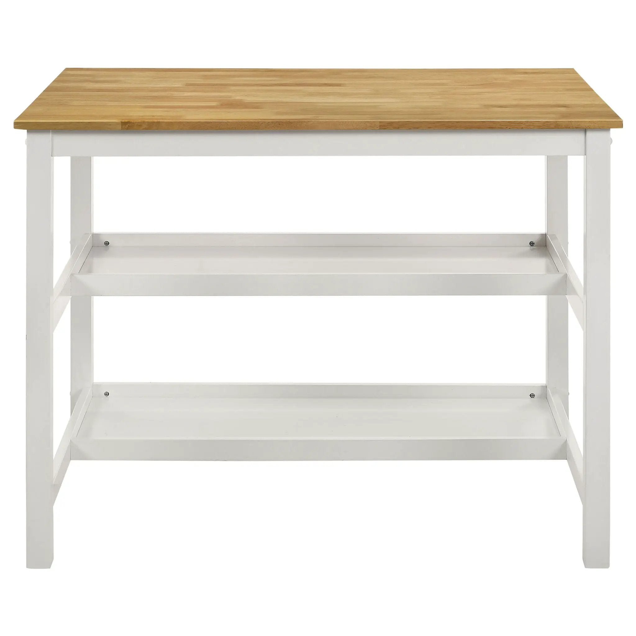 Cowichan - Kitchen Island Counter Table With Pot Rack - White