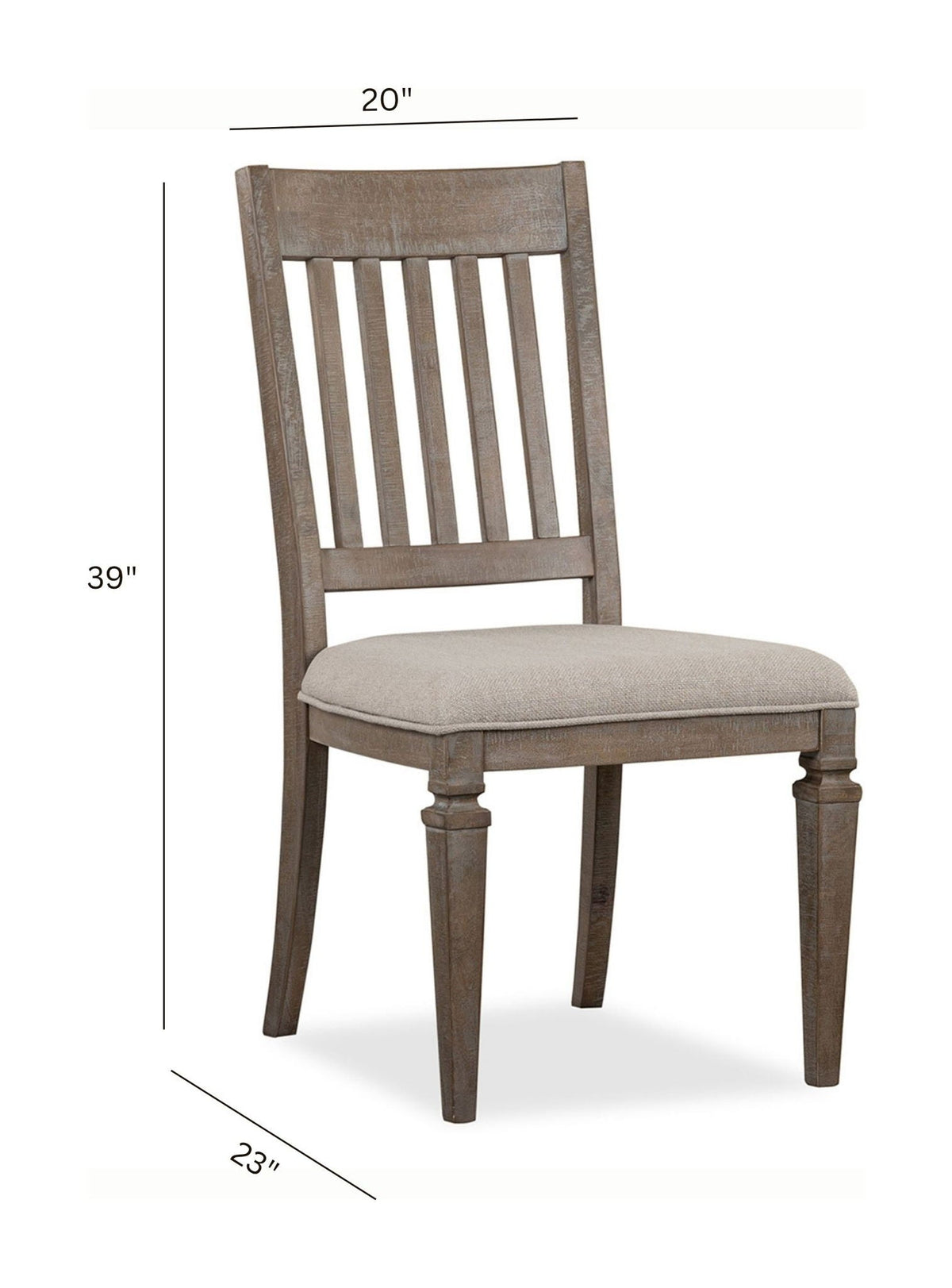 Lancaster - Dining Side Chair With Upholstered Seat (Set of 2) - Dovetail Gray, photo 5 of 7
