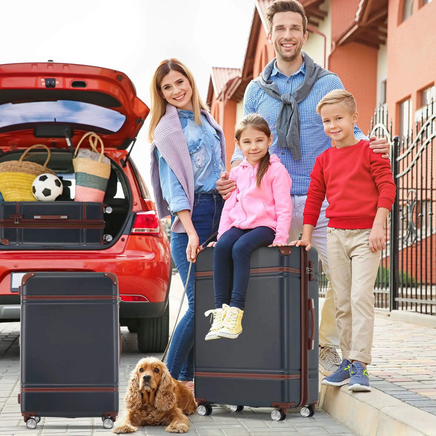 Hardshell Luggage Sets 3 Pieces 20" / 28" Luggages And Cosmetic Case Spinner Suitcase With Tsa Lock Lightweight by HouseOfZazla