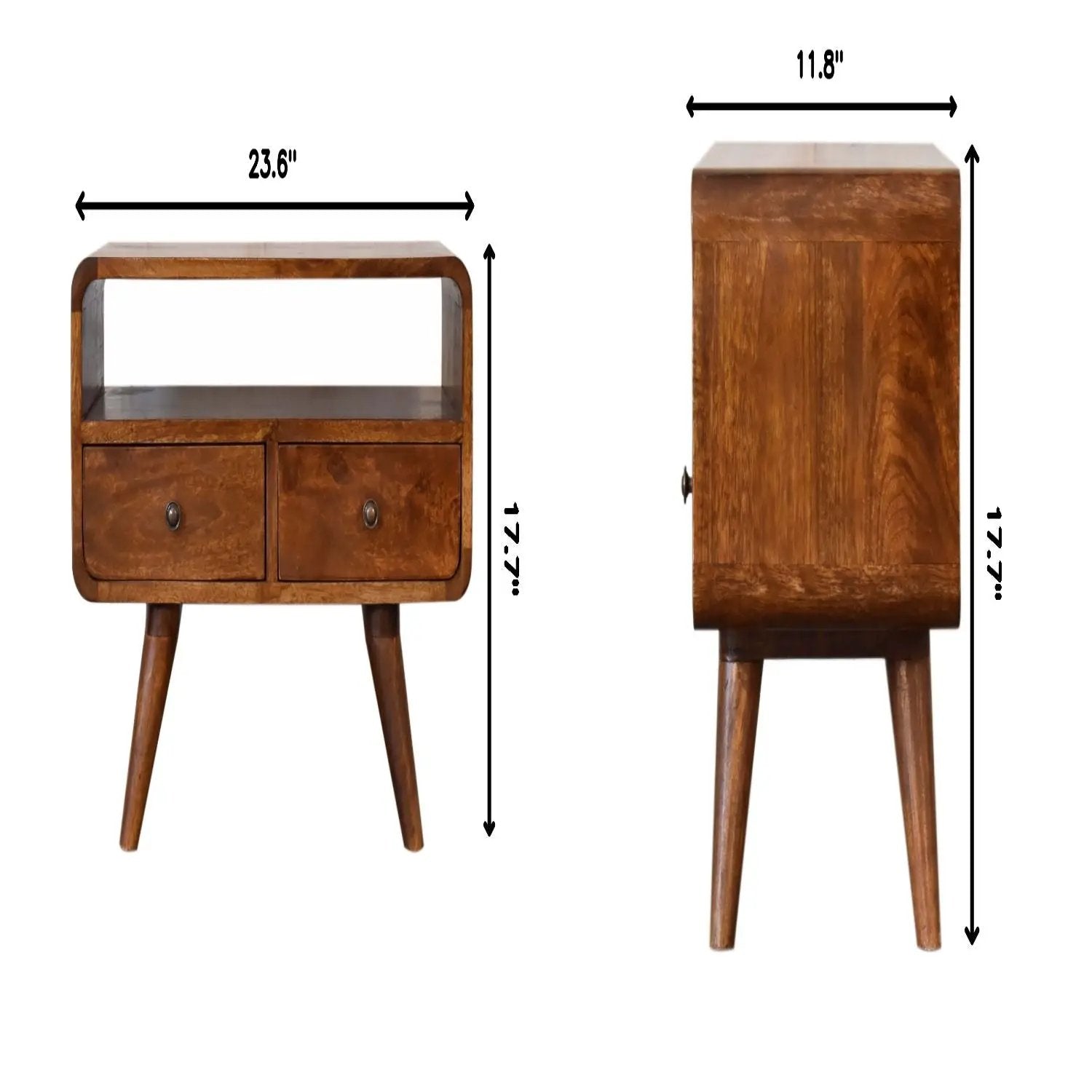 Solid Wood Curved Media Unit by Unique Piece Furniture