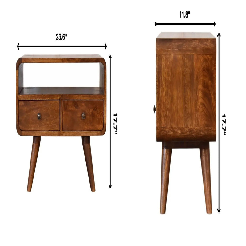Solid Wood Curved Media Unit by Unique Piece Furniture