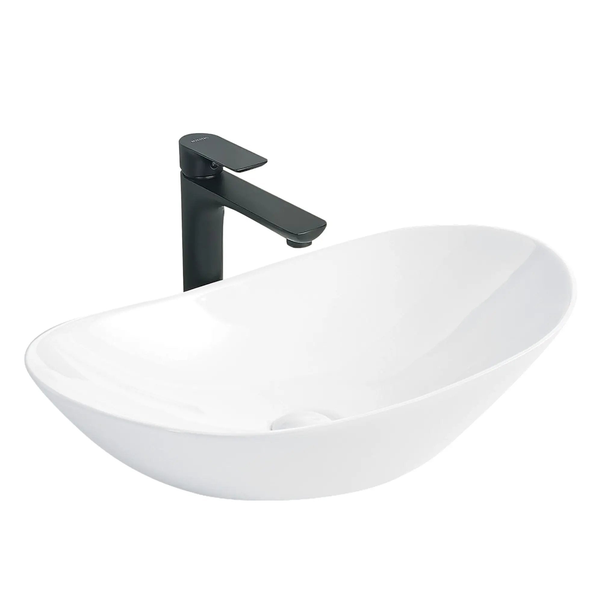 White Oval Ceramic Vessel Sink by HouseOfZazla