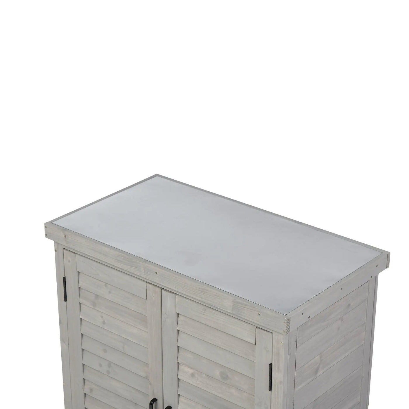 Potting Bench With Storage Cabinet And Metal Table Top For Outdoor by HouseOfZazla
