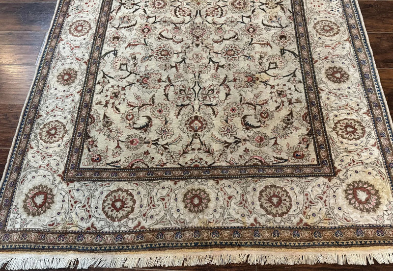 Persian Kashan Rug 5x7, Beige, Fine 250 KPSI by Jewel Rugs