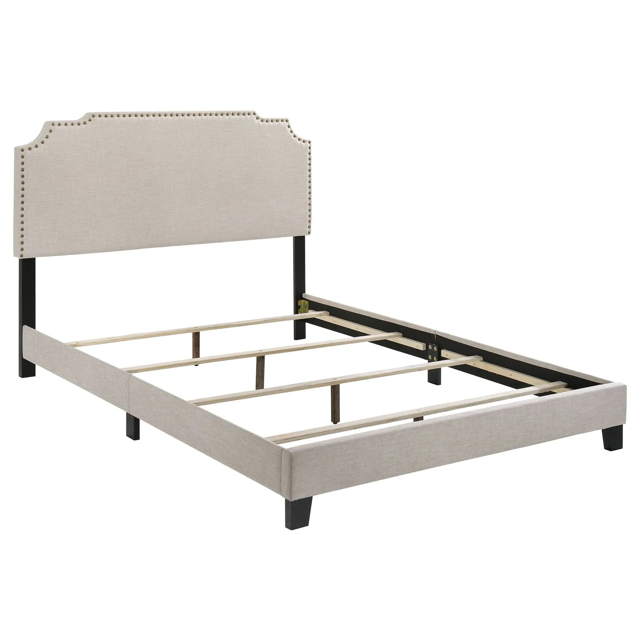 Tamarac Upholstered Eastern King Panel Bed Beige by Unique Piece Furniture