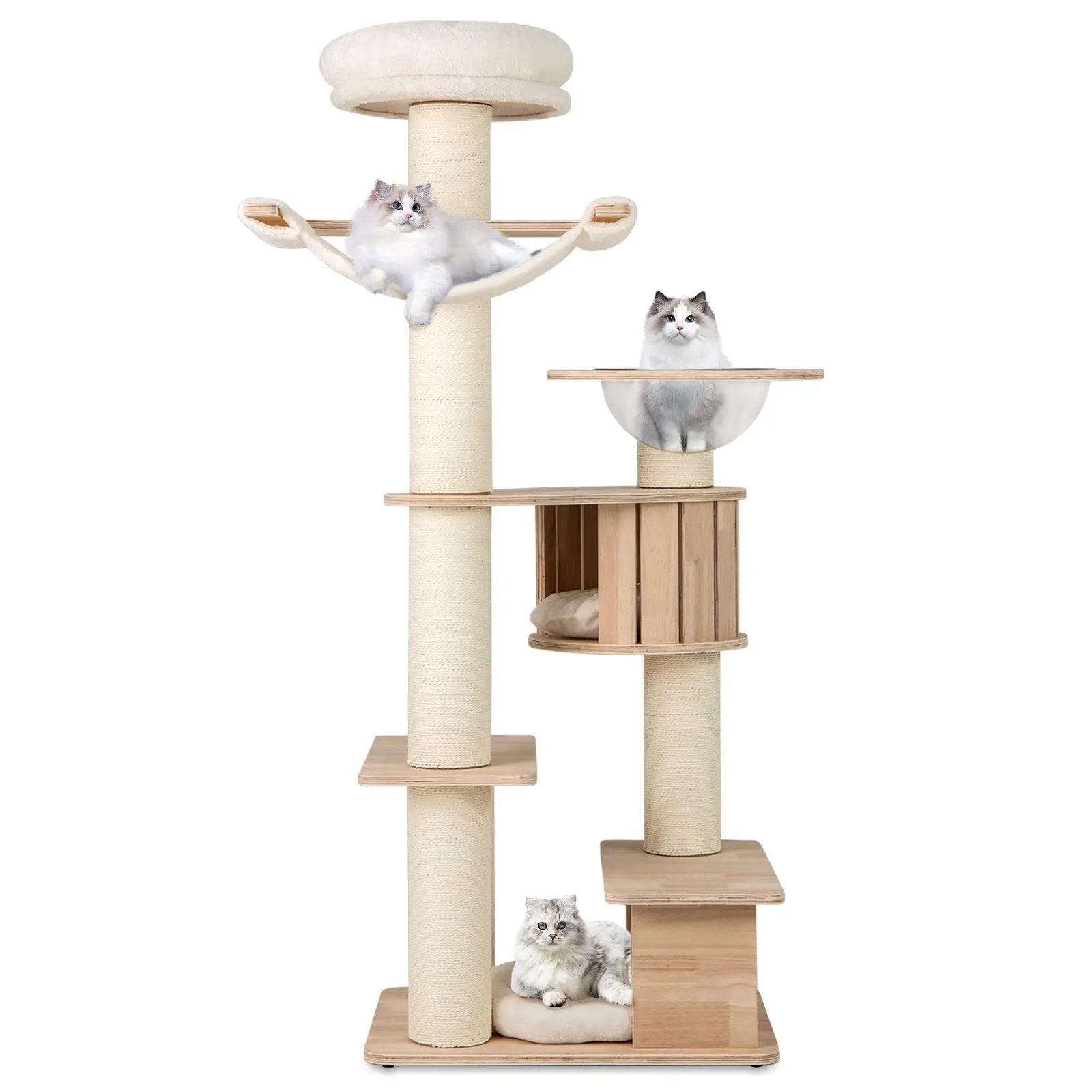 69 Inches Tall Cat Tree with Cozy Top Perch and Washable Plush Cushions by DirectDeals