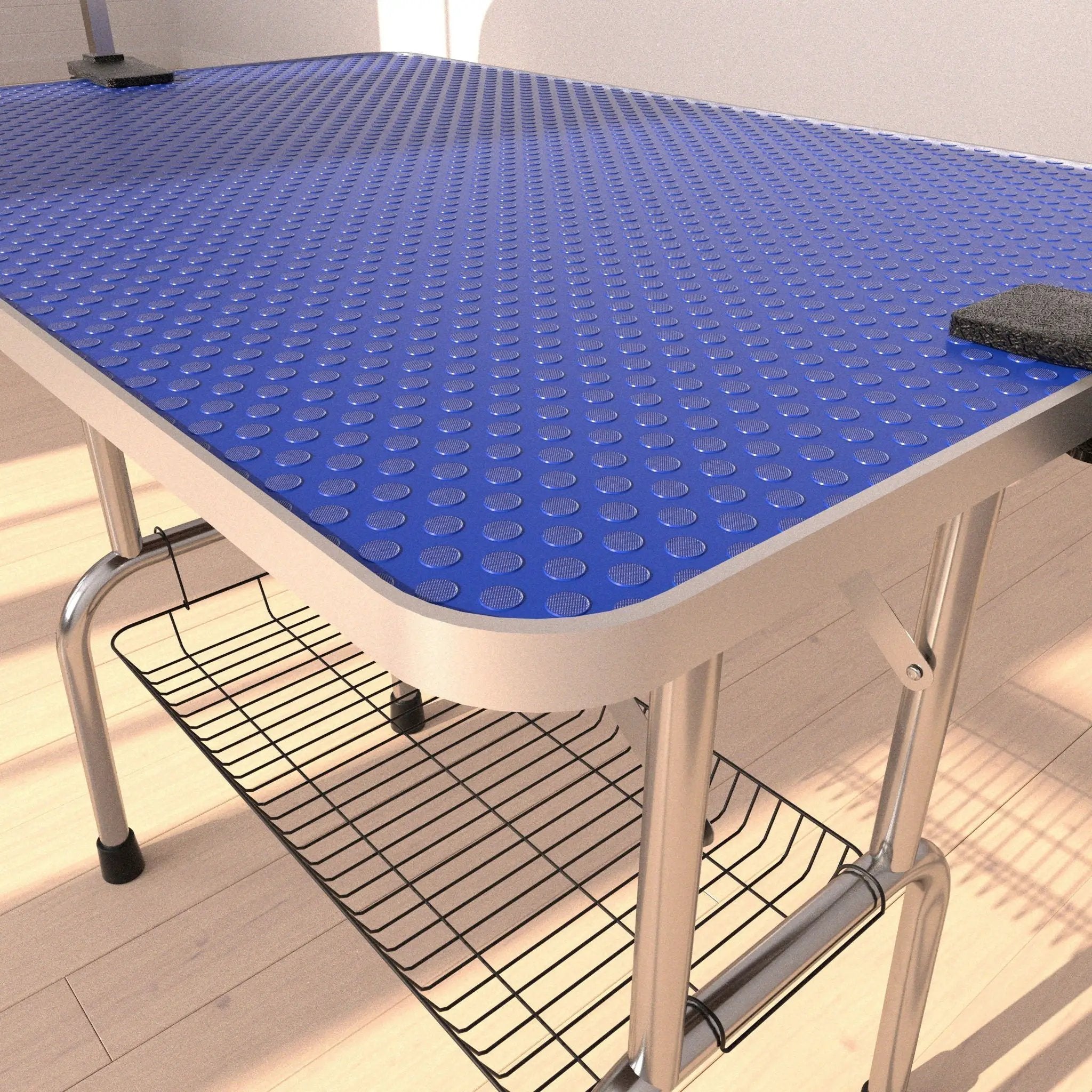 Large Size Grooming Table For Pet Dog And Cat With Adjustable Arm And Clamps Large Heavy Duty Animal Grooming Table - Blue by HouseOfZazla