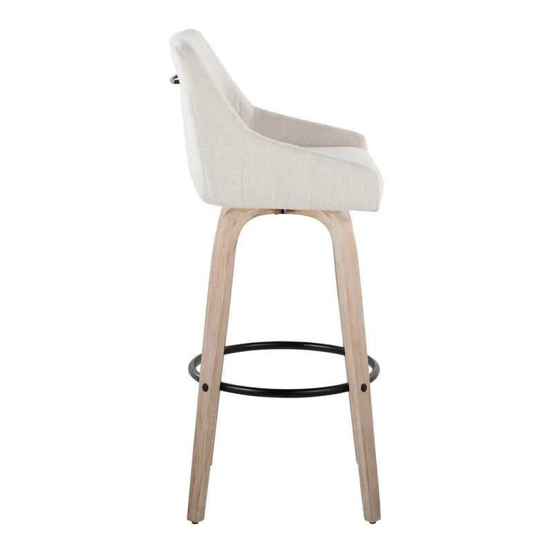 Hannah - Transitional Fixed Height Barstool With Swivel With Round Footrest (Set of 2) by Unique Piece Furniture