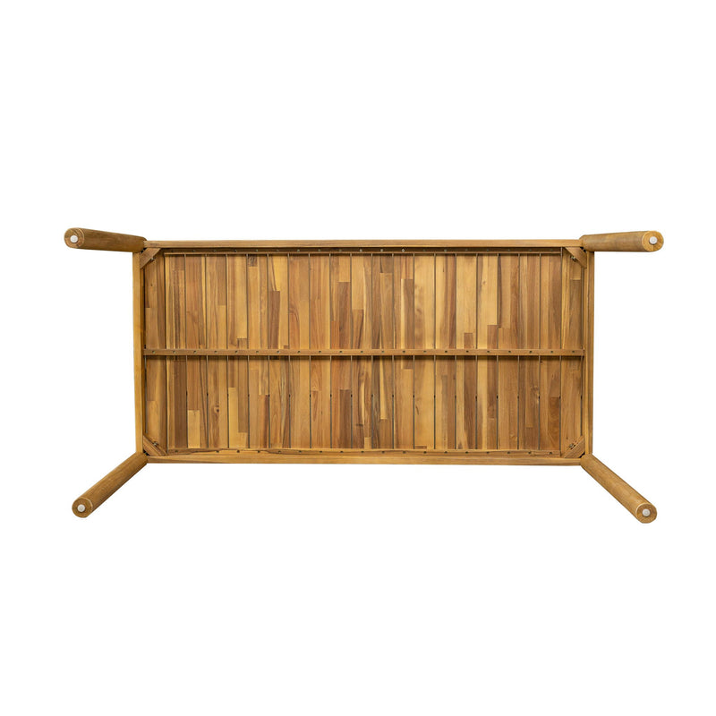 Outdoor Dining Set 1 Table 4 Chairs (Set of 5) - Teak / Beige by HouseOfZazla