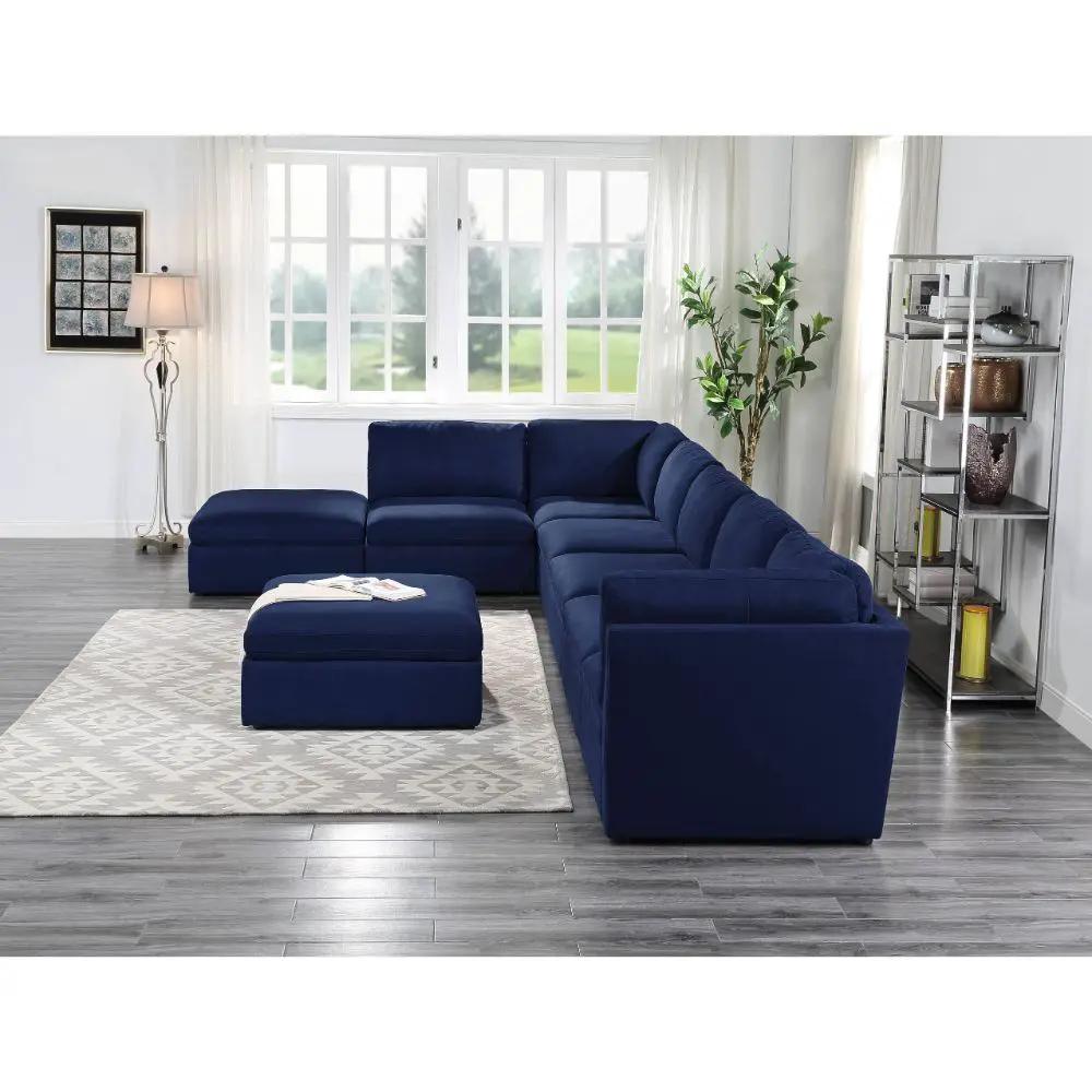 Crosby - Modular Armless Chair - Blue Fabric by Unique Piece Furniture