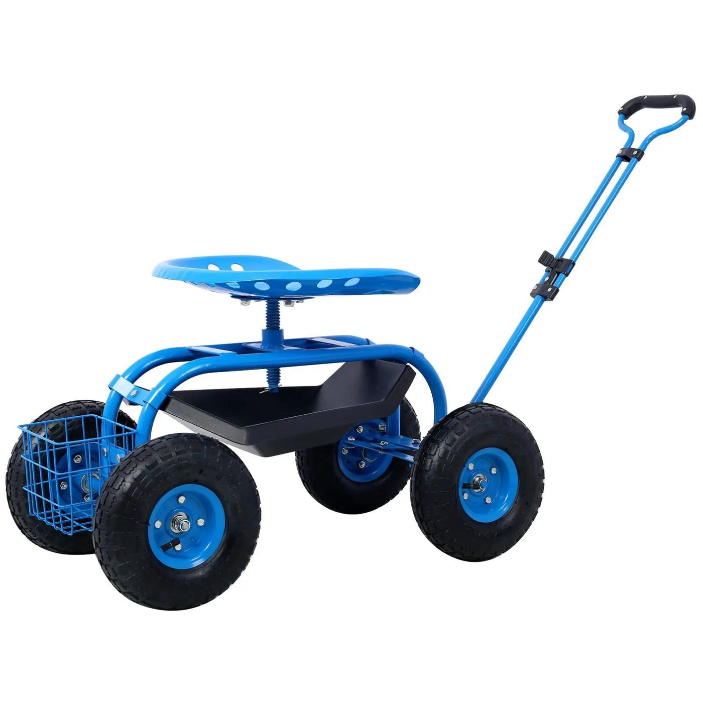 Rolling Garden Scooter Cart With 360° Swivel Seat And Tool Tray by HouseOfZazla