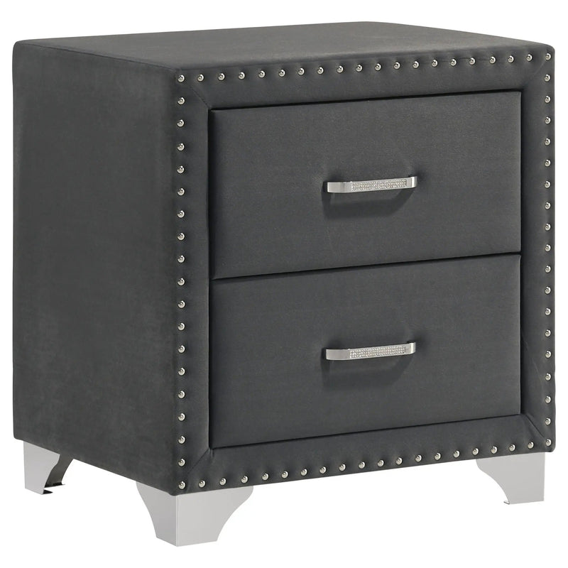 Melody Upholstered 2-drawer Nightstand Grey by Unique Piece Furniture