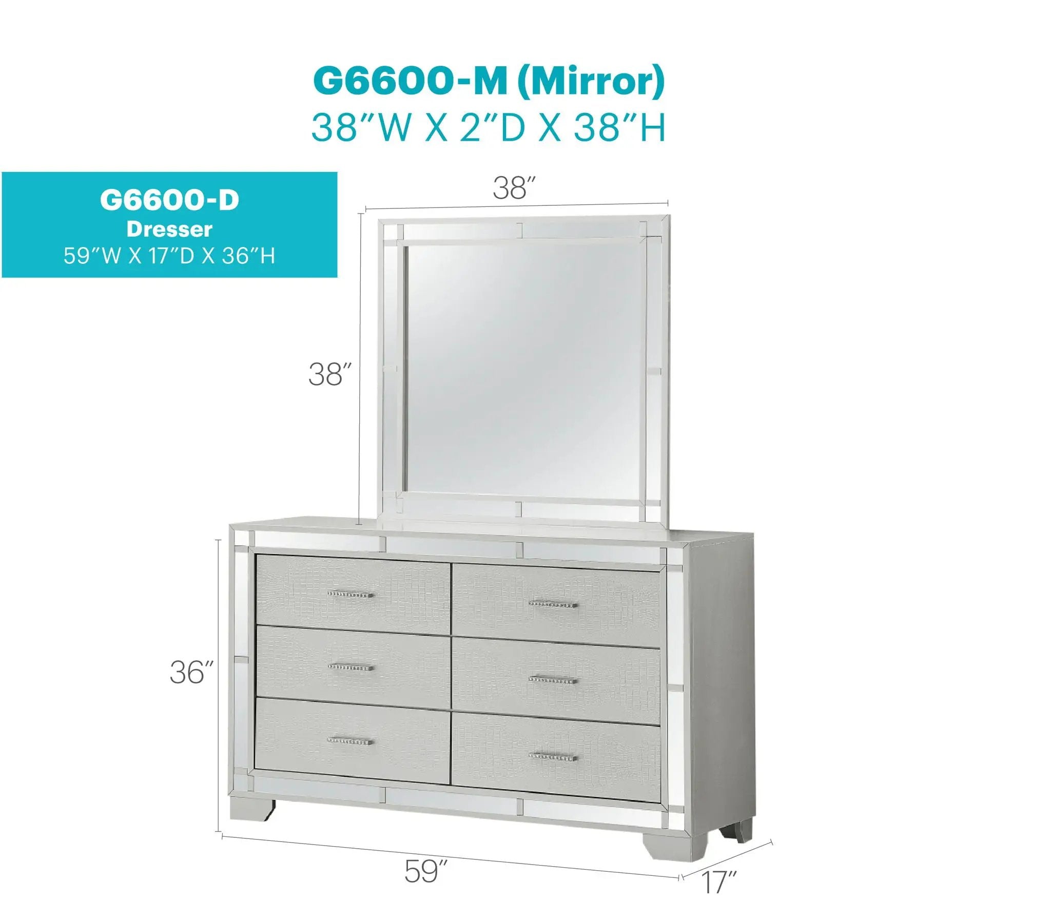 Madison - Dresser - Silver Champagne by HouseOfZazla