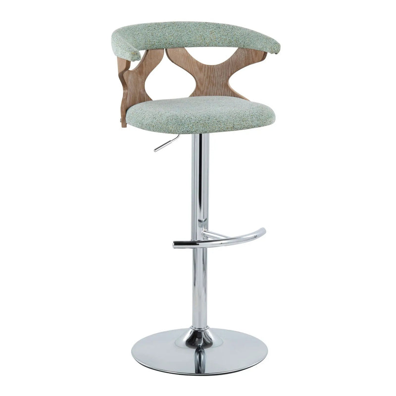 Gardenia - Contemporary Adjustable Barstool With Swivel / Rounded T Footrest (Set of 2) by Unique Piece Furniture