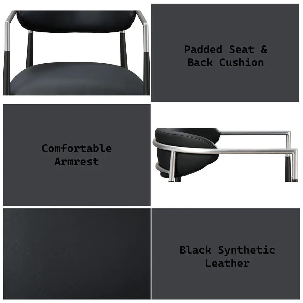 Gavan - Arm Chair (Set of 2) - Black Synthetic Leather by Unique Piece Furniture