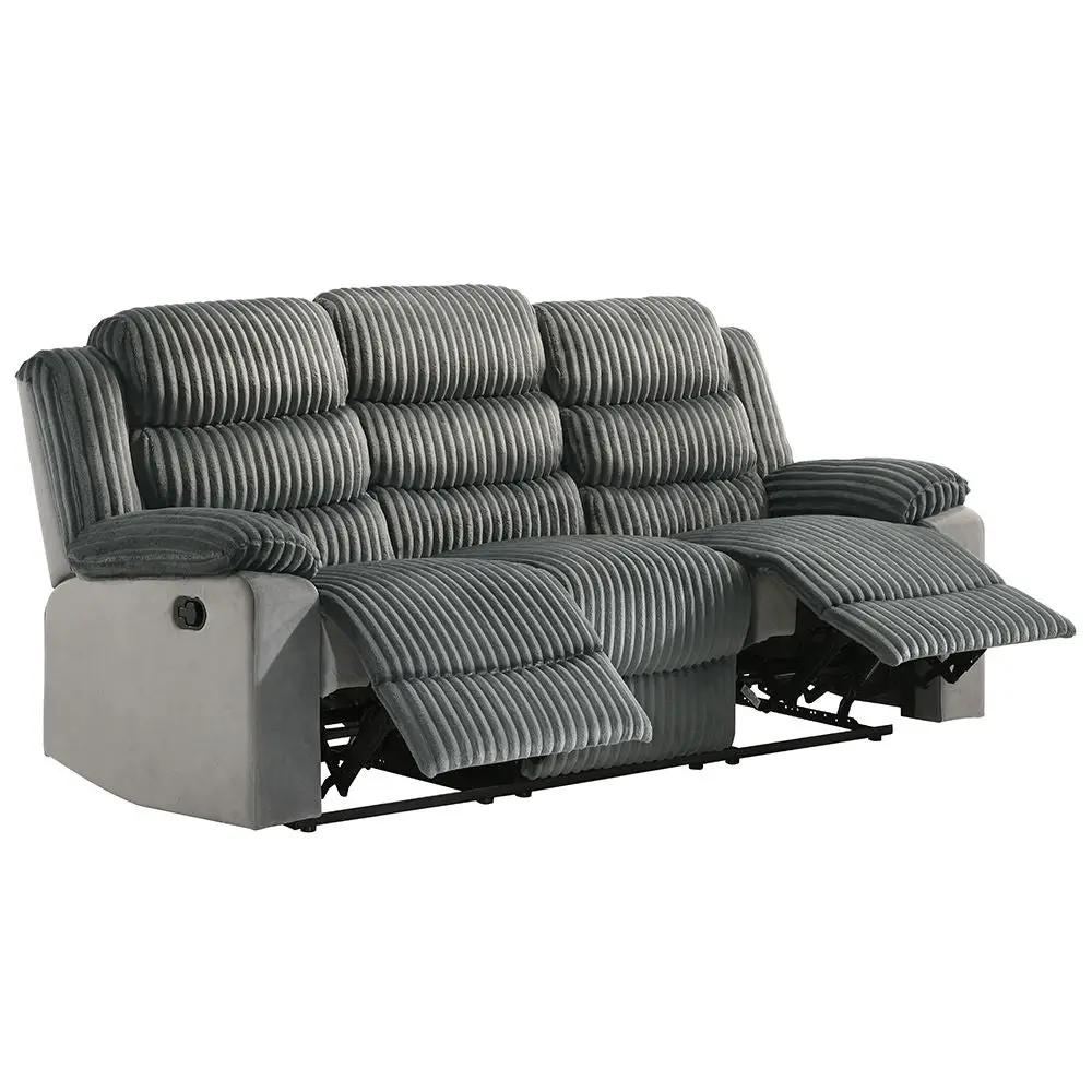 Lesley - Motion Sofa - Gray Corduroy & Velvet by Unique Piece Furniture