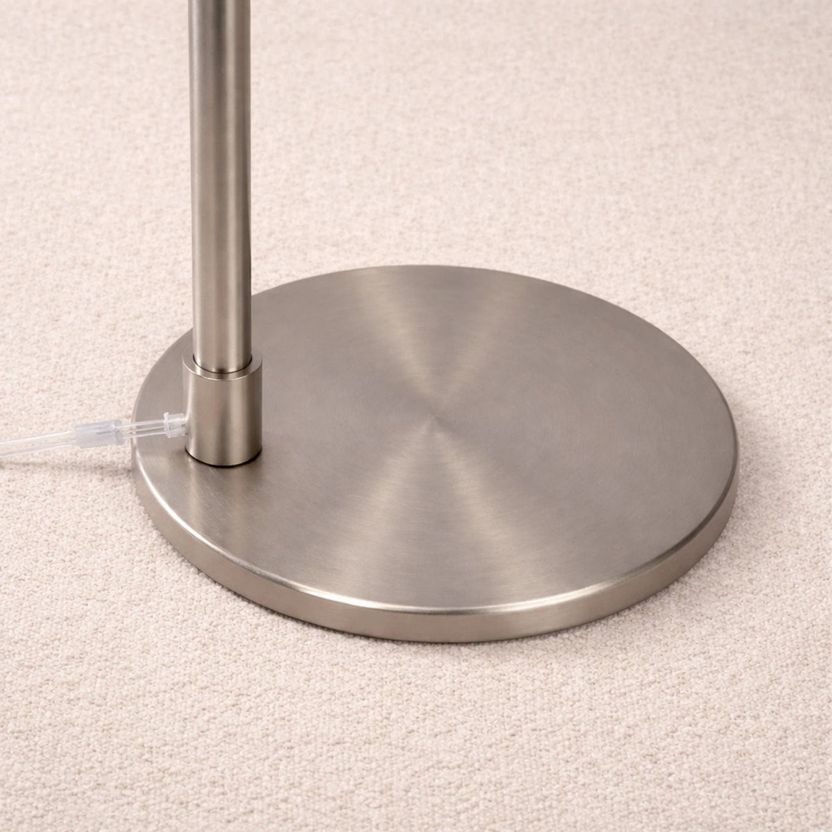 Serene - Floor Lamp With Rotary Switch Base Linen Shade - Brushed Nickel / White, photo 3 of 7